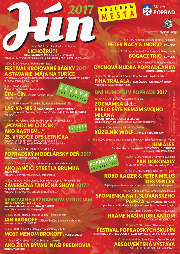 Program mesta Poprad - jún 2017