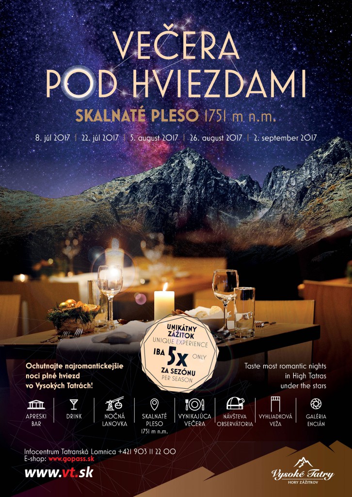 Večera pod hviezdami - júl až september 2017