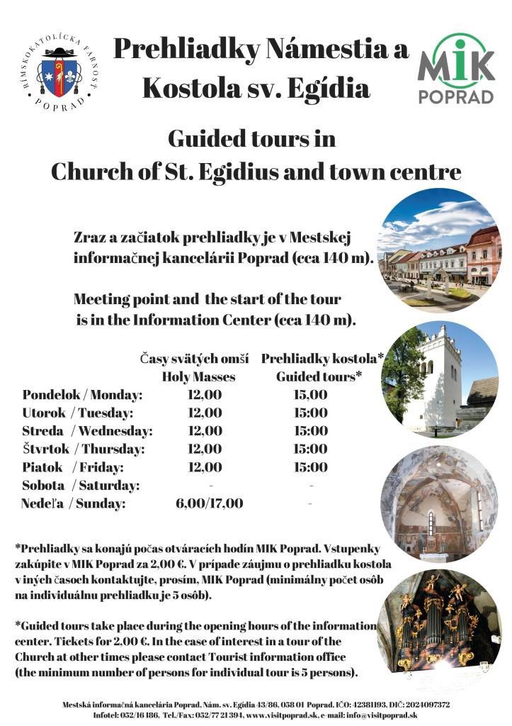 Prehliadky námestia a kostola sv. Egídia