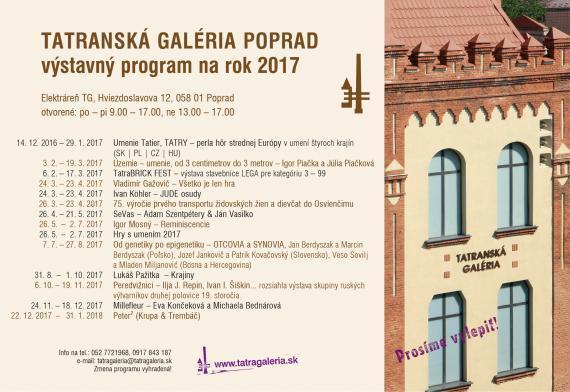 Program Tatranskej galérie na rok 2017