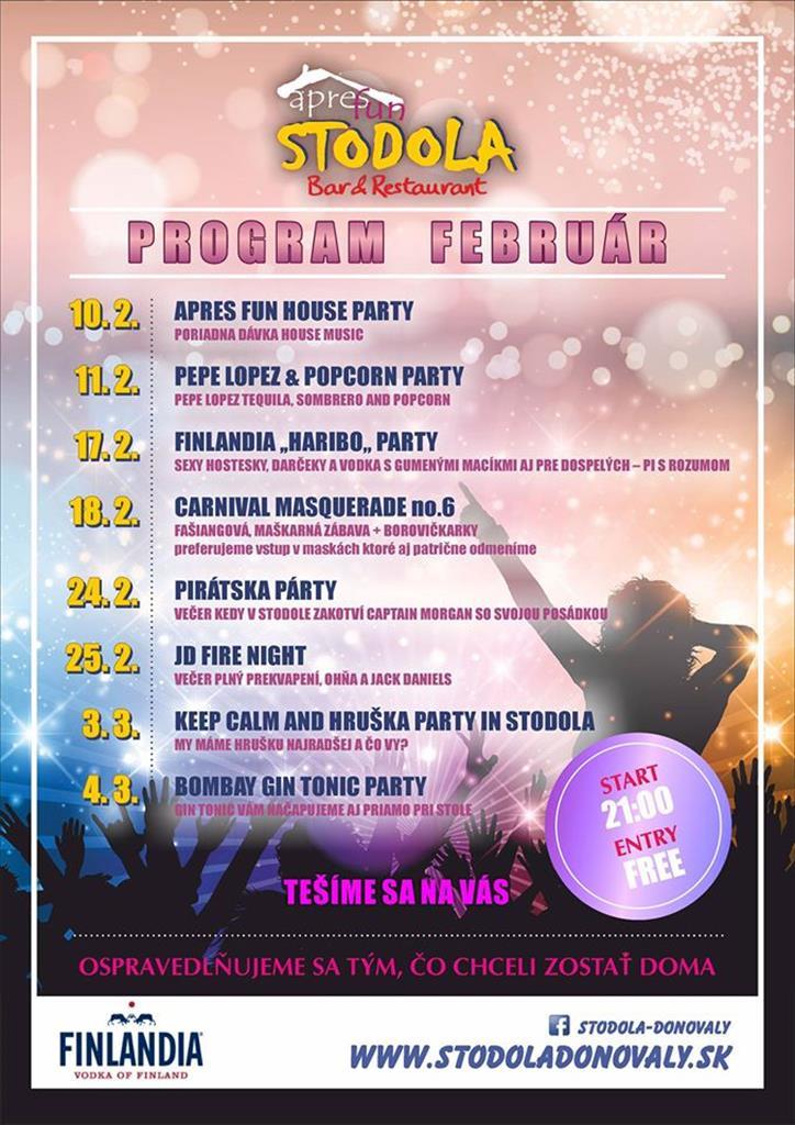 Apres Stodola - program na február/marec