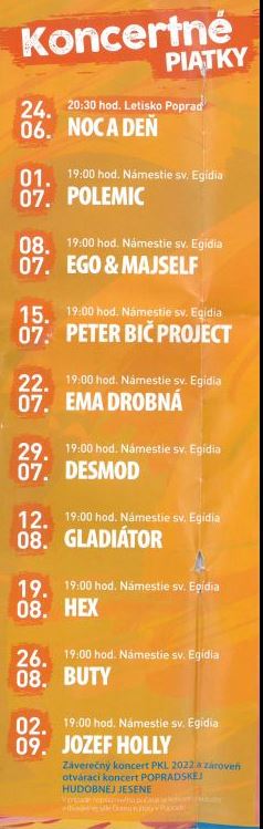 Koncertné piatky Popradského kultúrneho leta – PETER BIČ PROJEKT