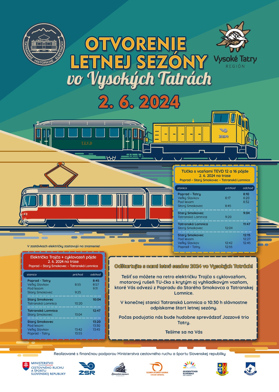 OTVORENIE LETNEJ TURISTICKEJ SEZÓNY VO VYSOKÝCH TATRÁCH S HISTORICKÝMI ELEKTRIČKAMI