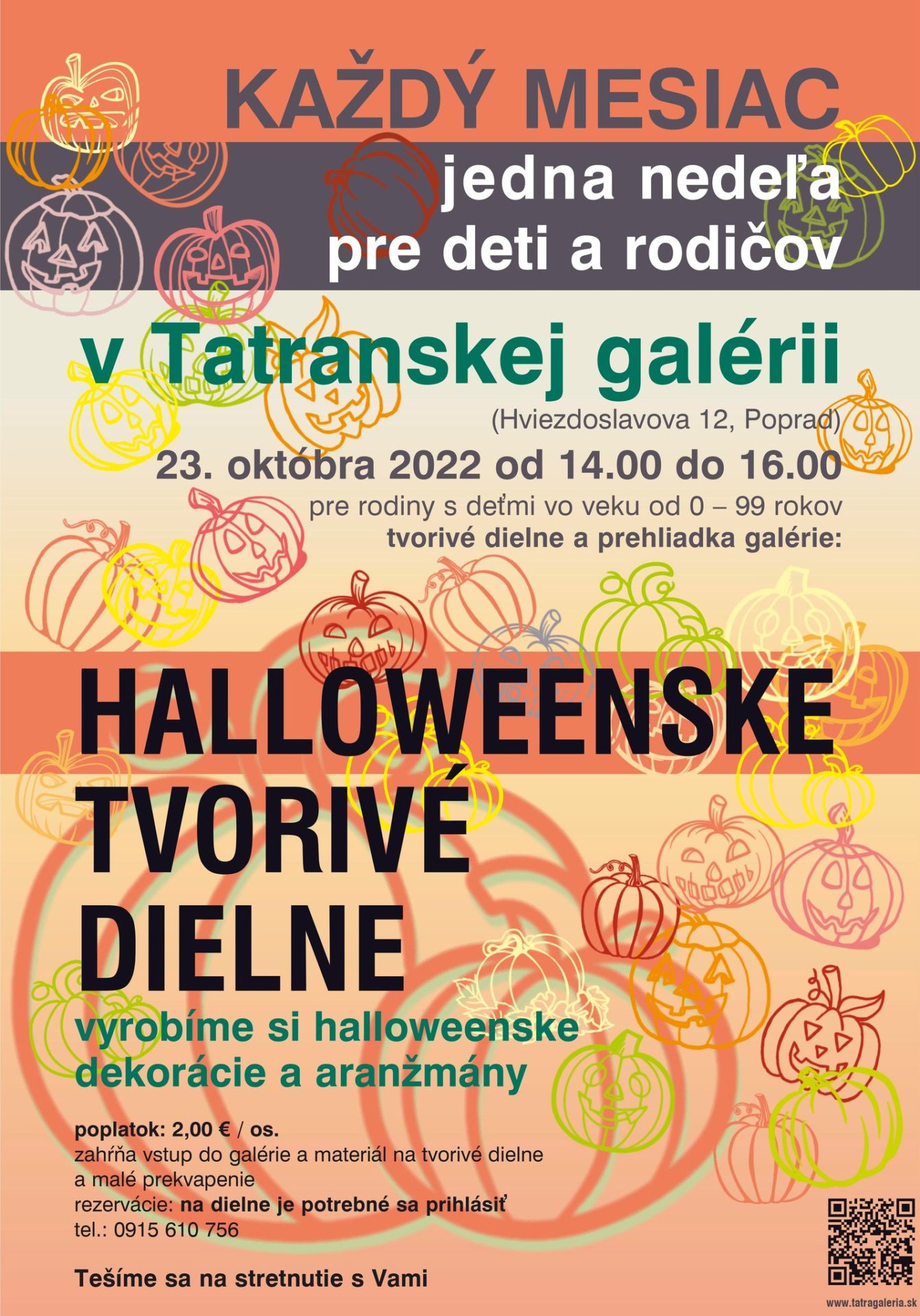 Nedeľné rodinné tvorivé dielne – Halloweenske tvorivé dielne