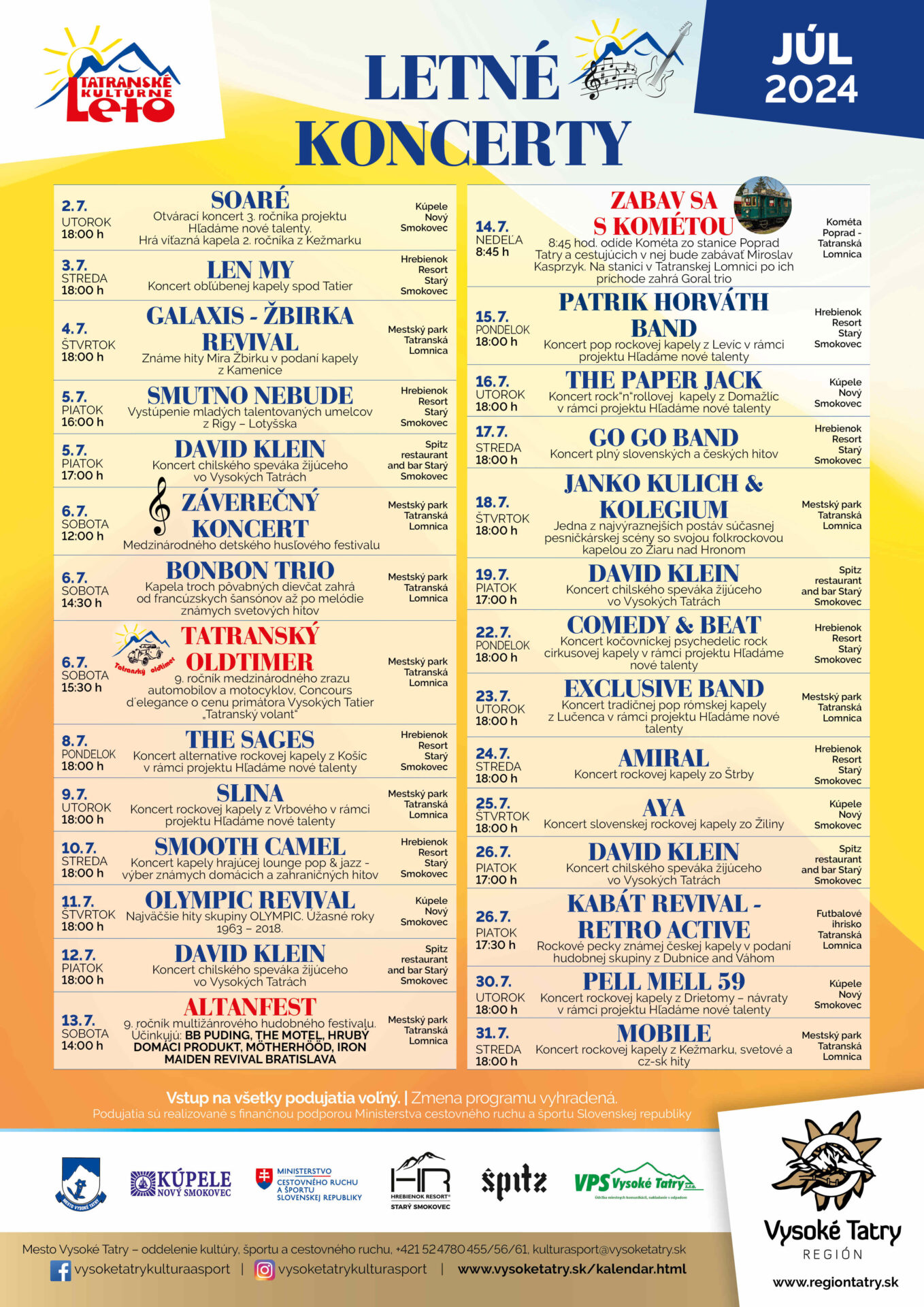 Letné koncerty Tatranského kultúrneho leta – SOARÉ