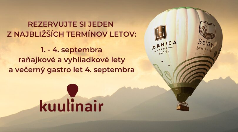 Vyhliadkové lety balónom s hotelom Lomnica