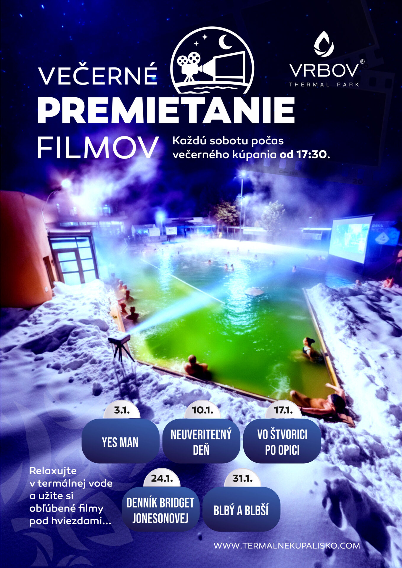 Filmové večery v termálnej vode – január 2026