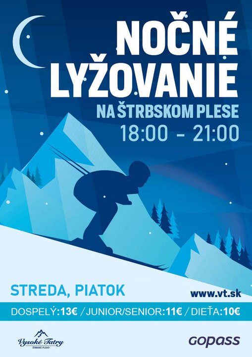 Večerné lyžovanie na Štrbskom Plese