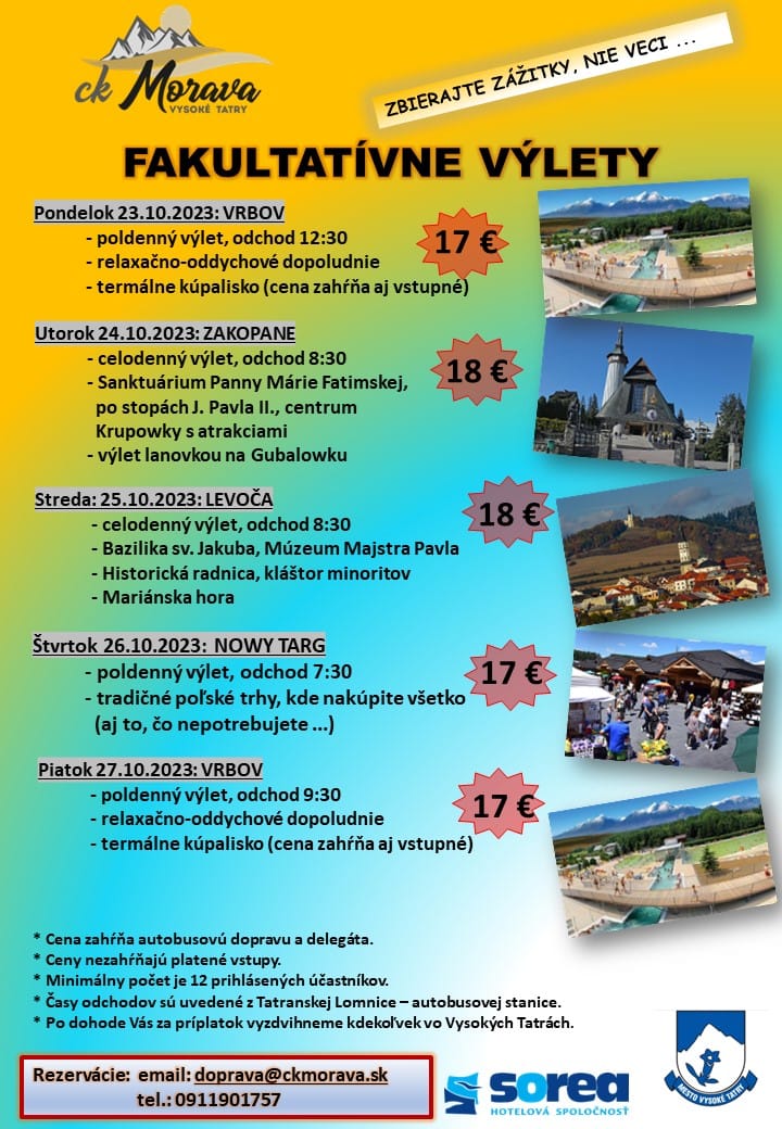 Fakultatívne výlety – Levoča