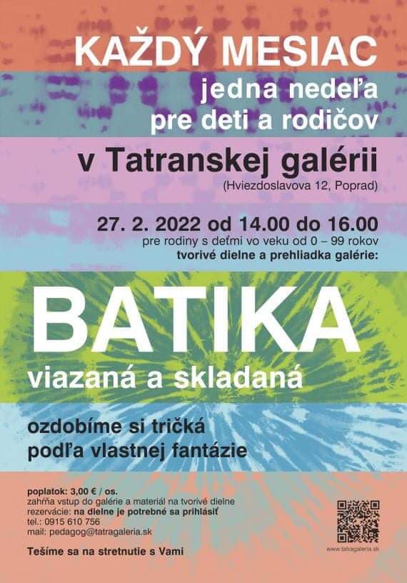 Nedeľné tvorivé dielne s batikou