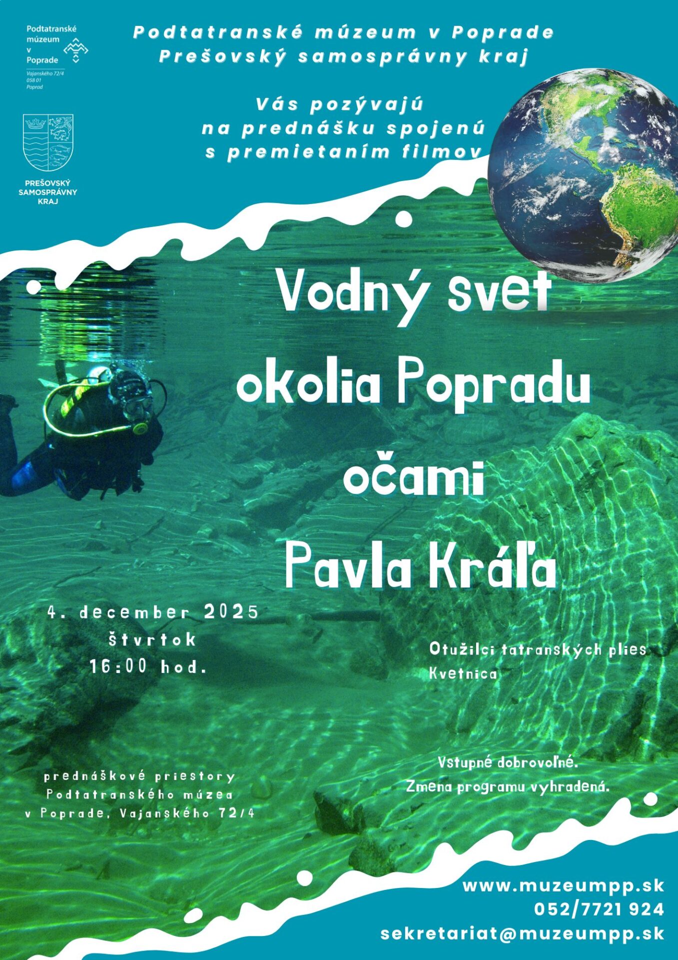 Vodný svet okolia Popradu očami Pavla Kráľa