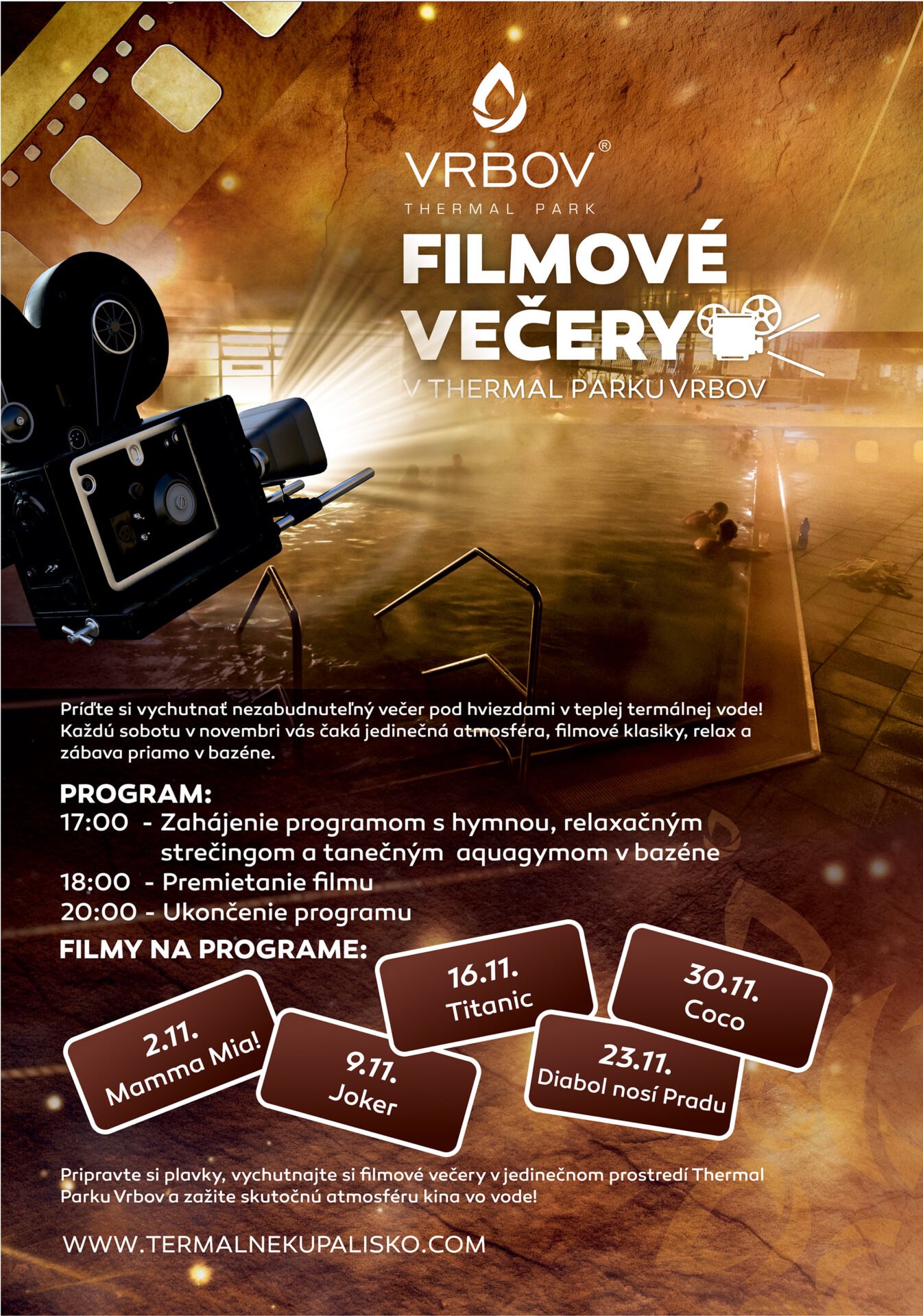 Filmové večery v Thermal Parku Vrbov!