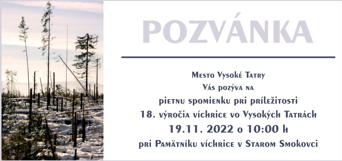 18. výročie víchrice vo Vysokých Tatrách – PIETNA SPOMIENKA