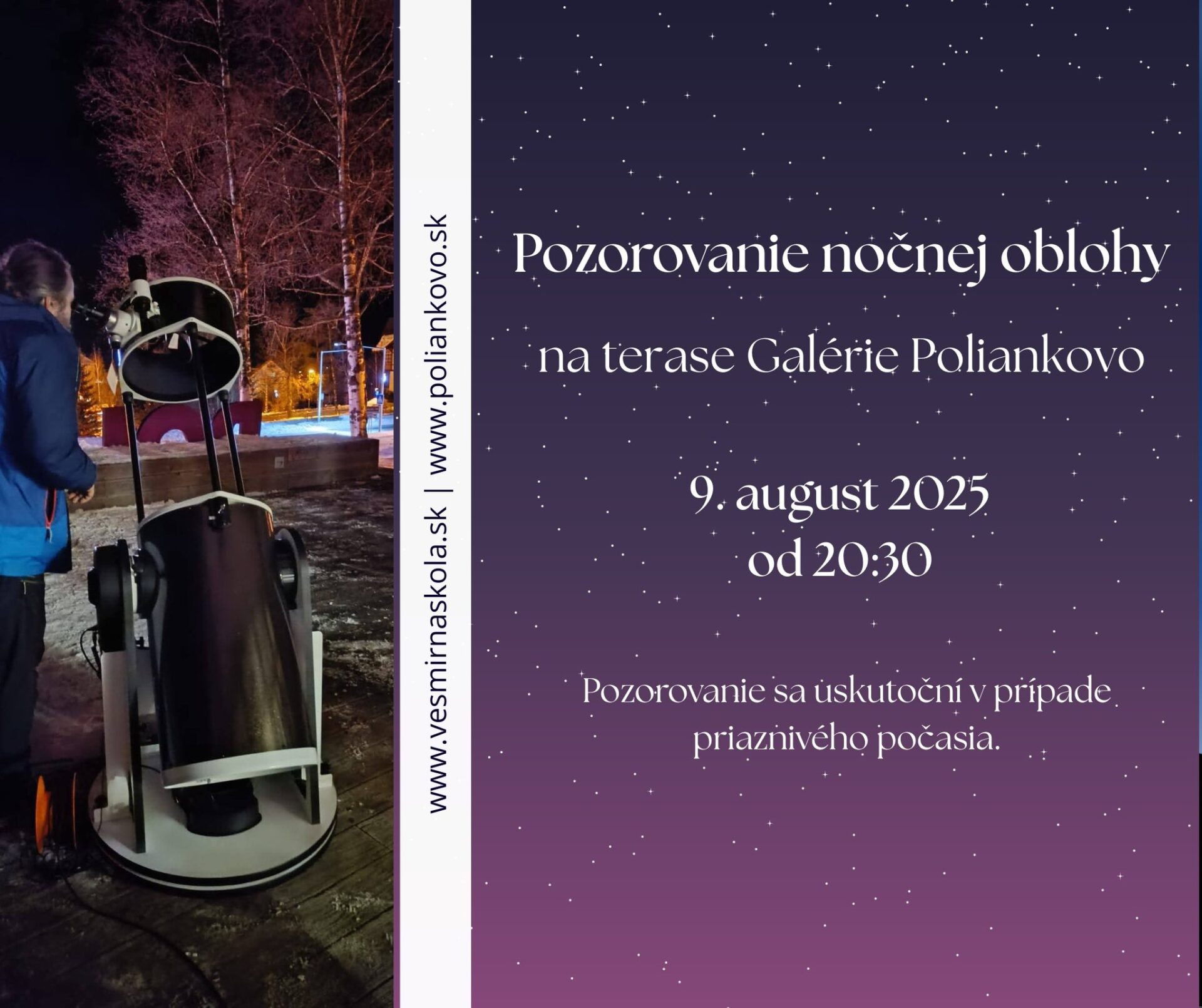 Pozorovanie večernej oblohy