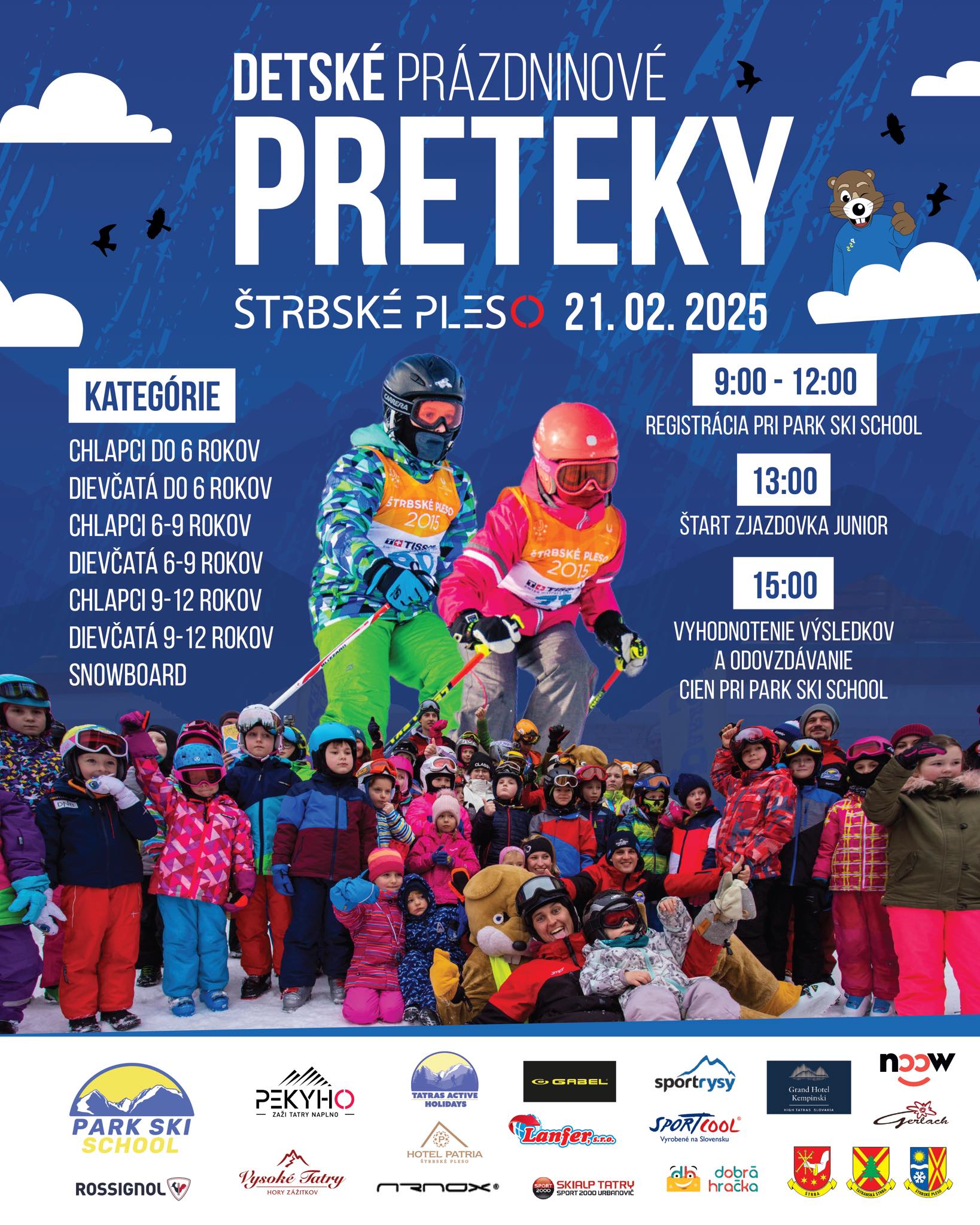 Detské lyžiarske preteky v Park ski school