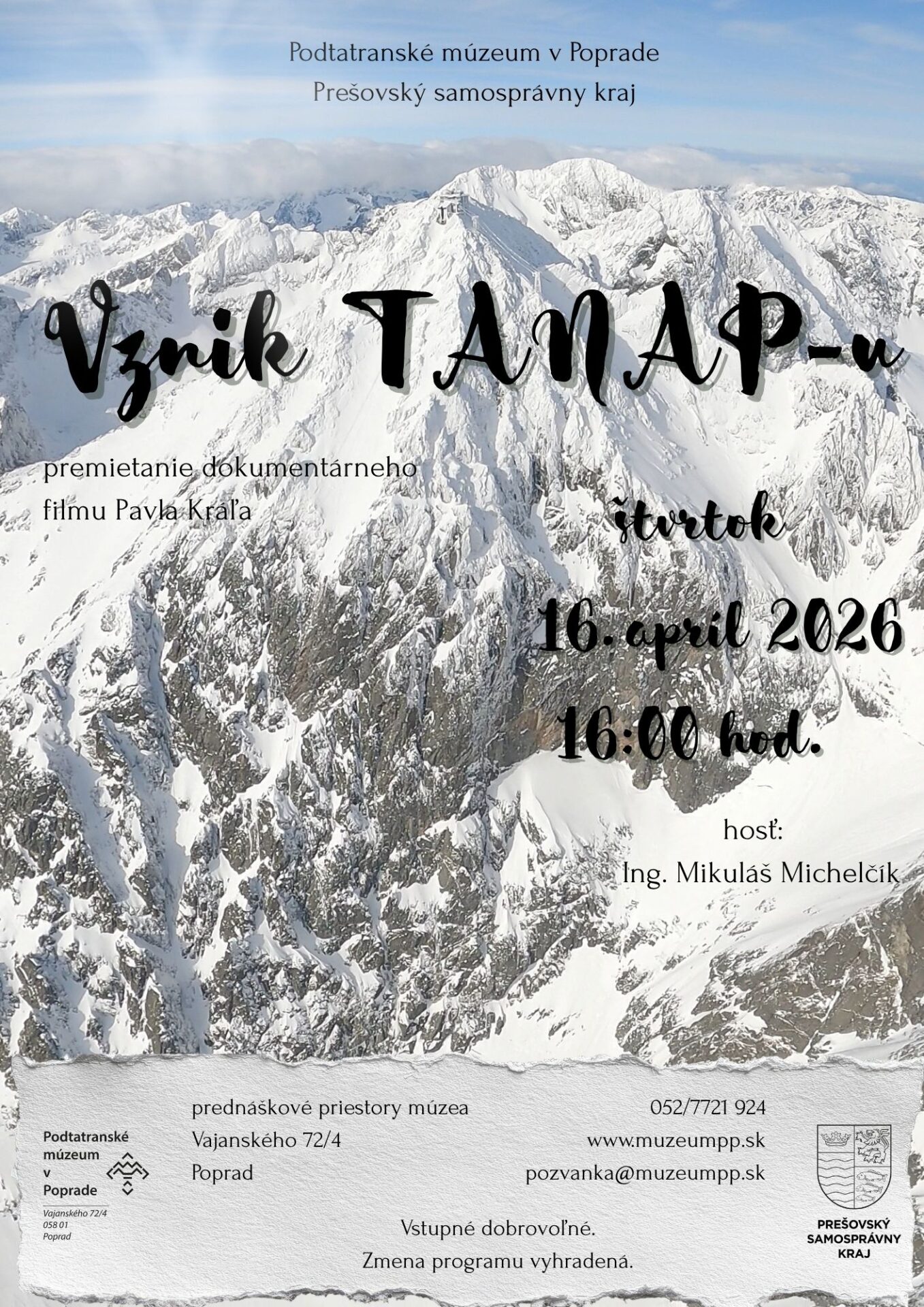 Vznik TANAP-u – premietanie dokumentárneho filmu