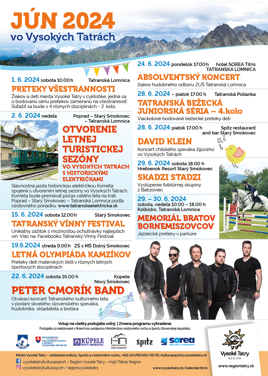 Otvárací koncert Tatranského kultúrneho leta – PETER CMORÍK BAND