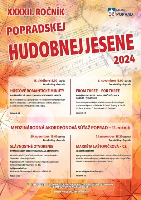 FROM THREE – FOR THREE – Popradská Hudobná Jeseň 2024