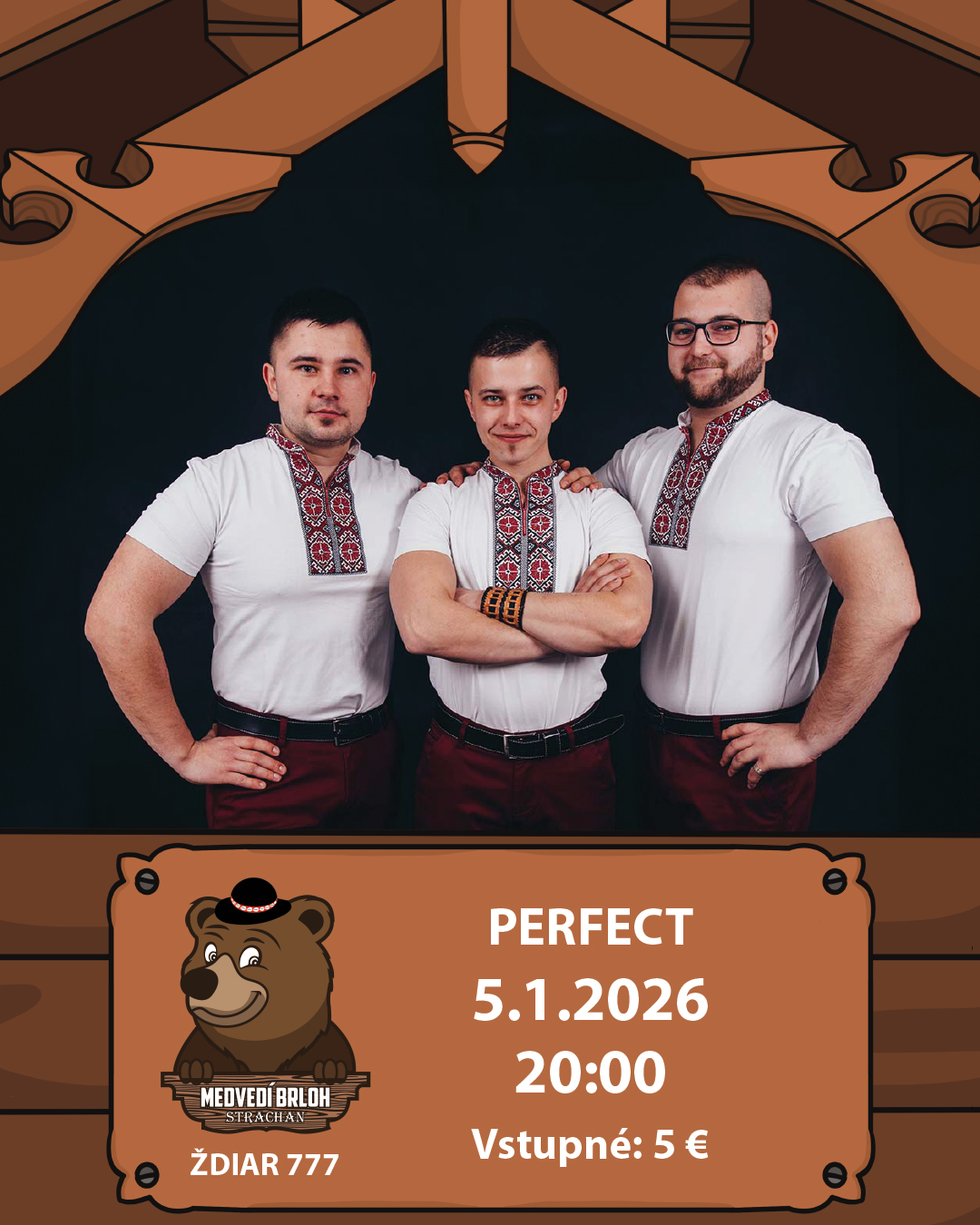 Ľudová zábava s kapelou PERFECT v Medveďom brlohu
