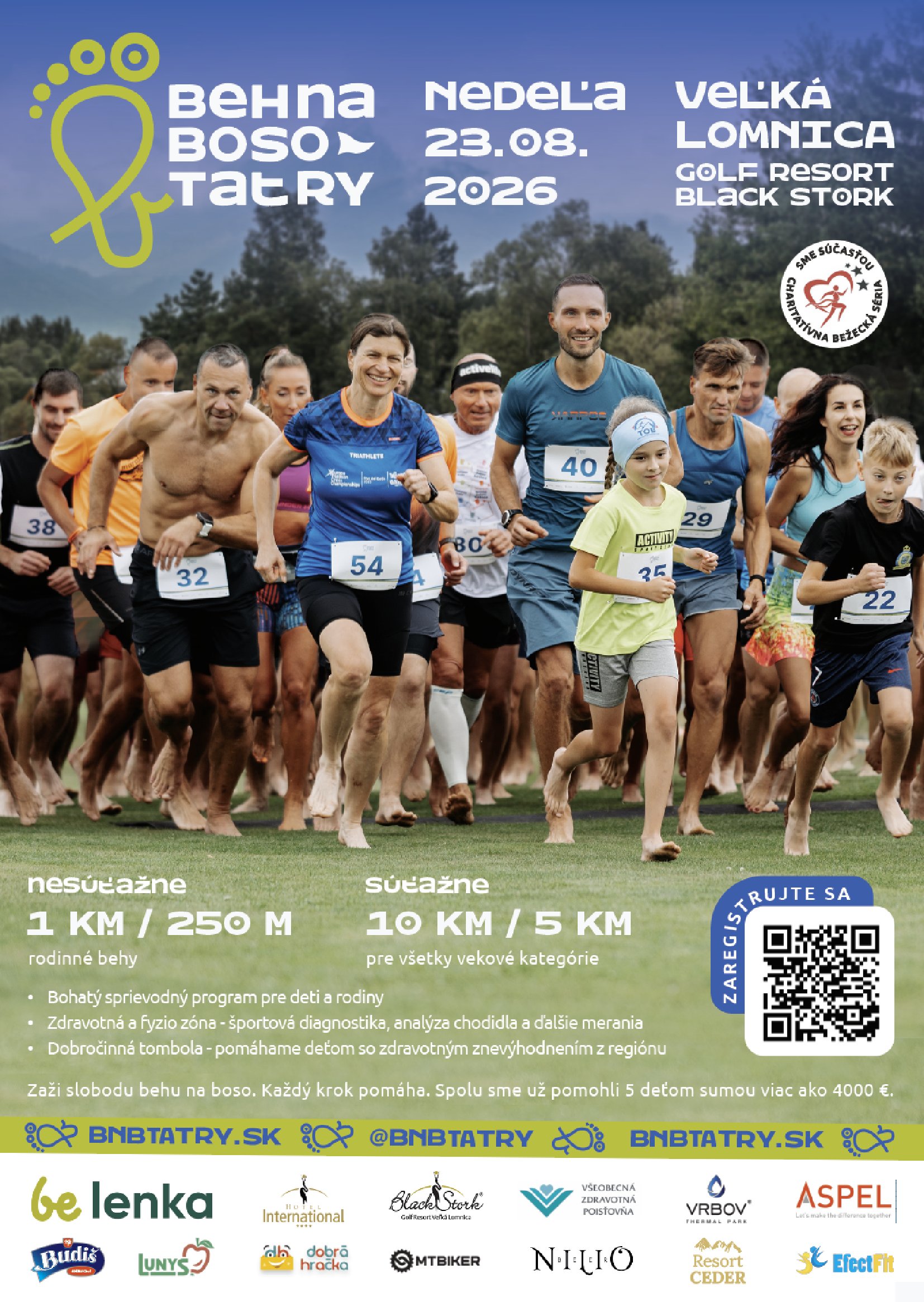 Beh na boso Tatry 2026 s Be Lenkou