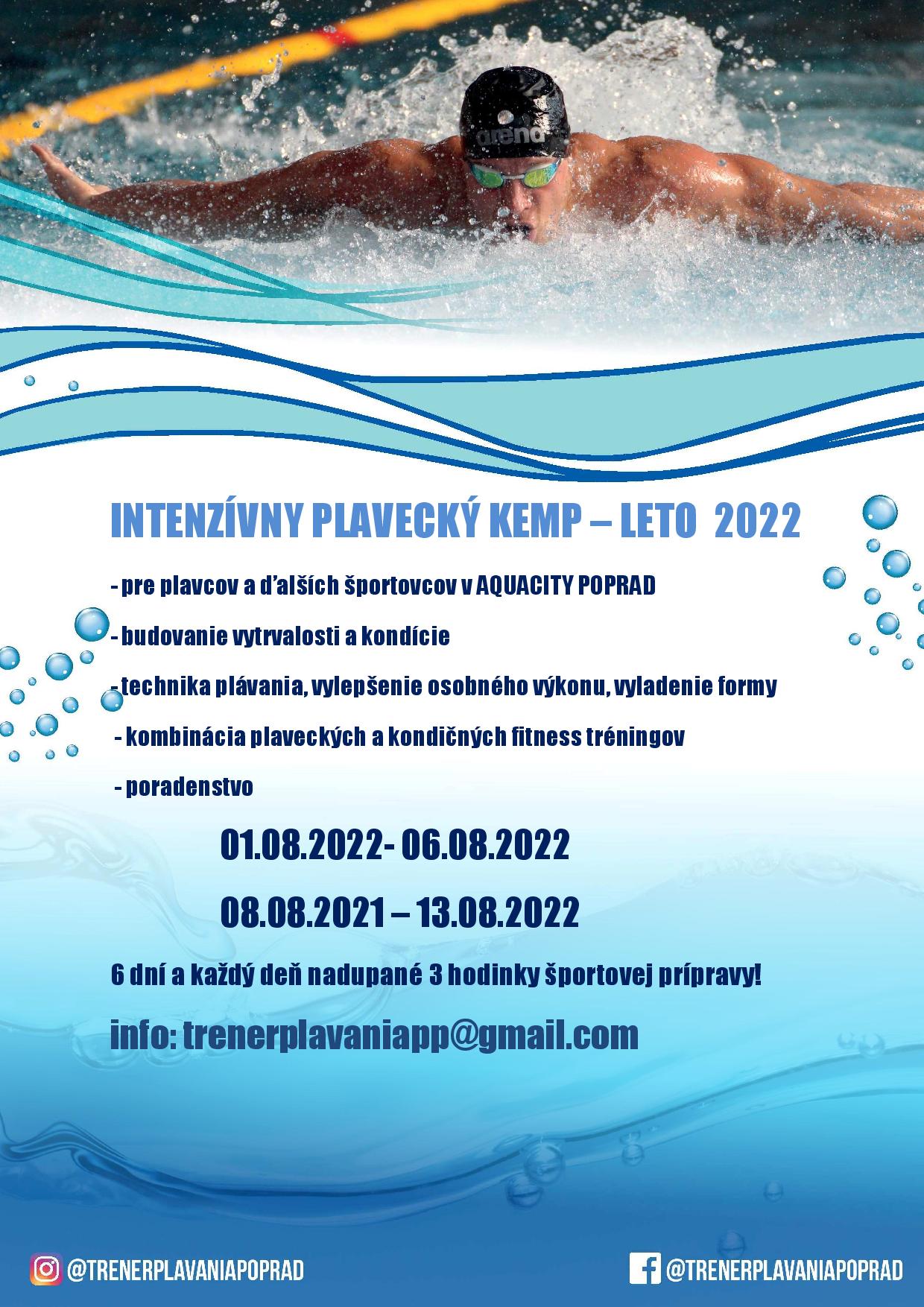 Intenzívny plavecký kemp – leto 2022