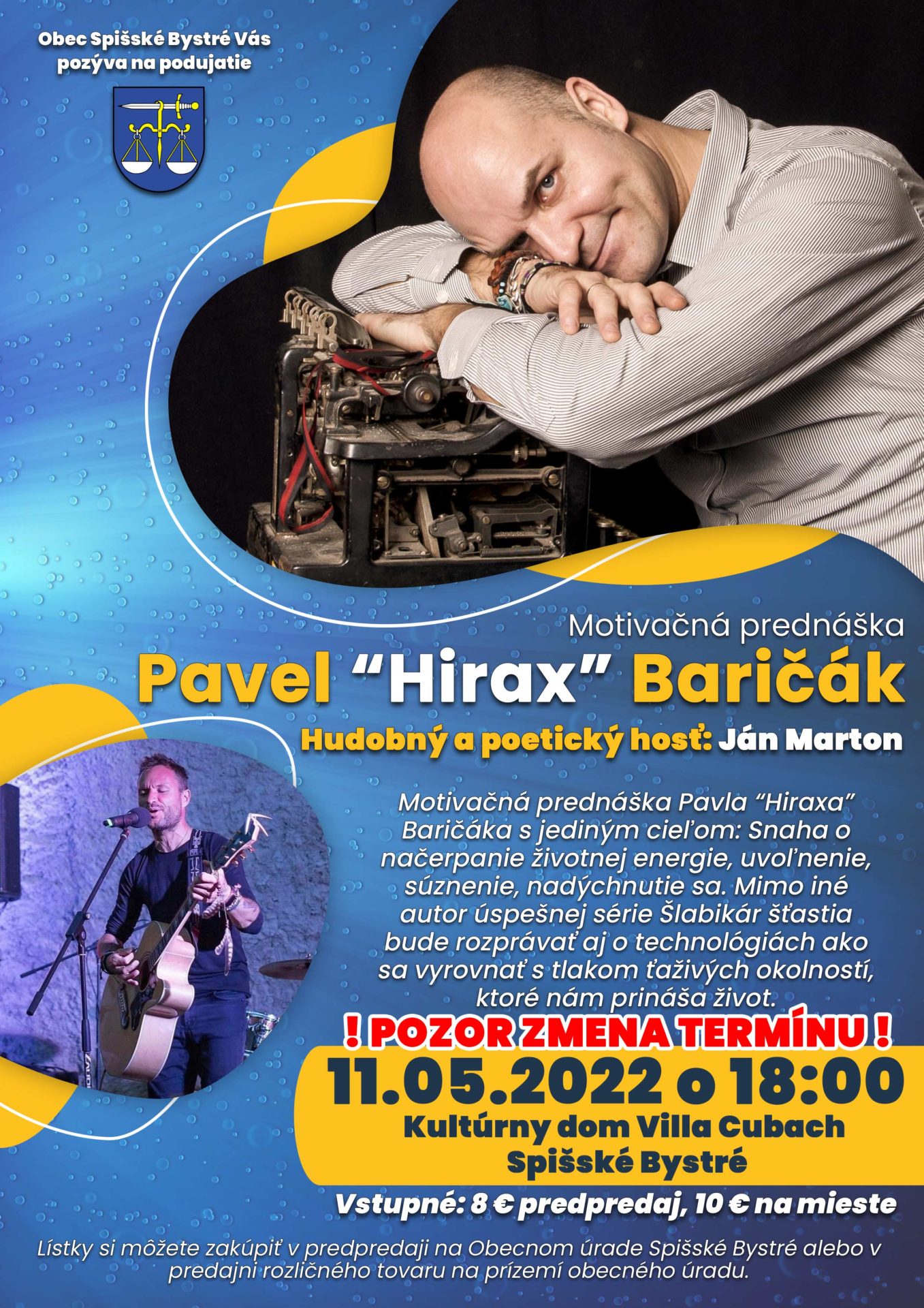 Motivačná prednáška Pavel „Hirax“ Baričák – zmena termínu!