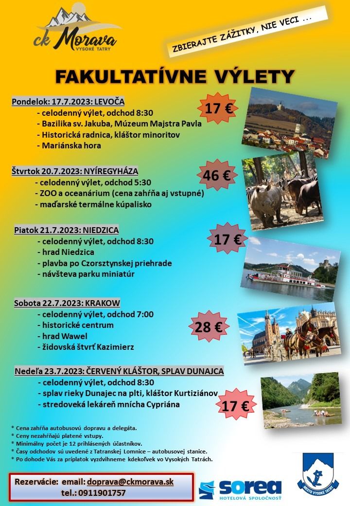 Fakultatívne výlety – Niedzica
