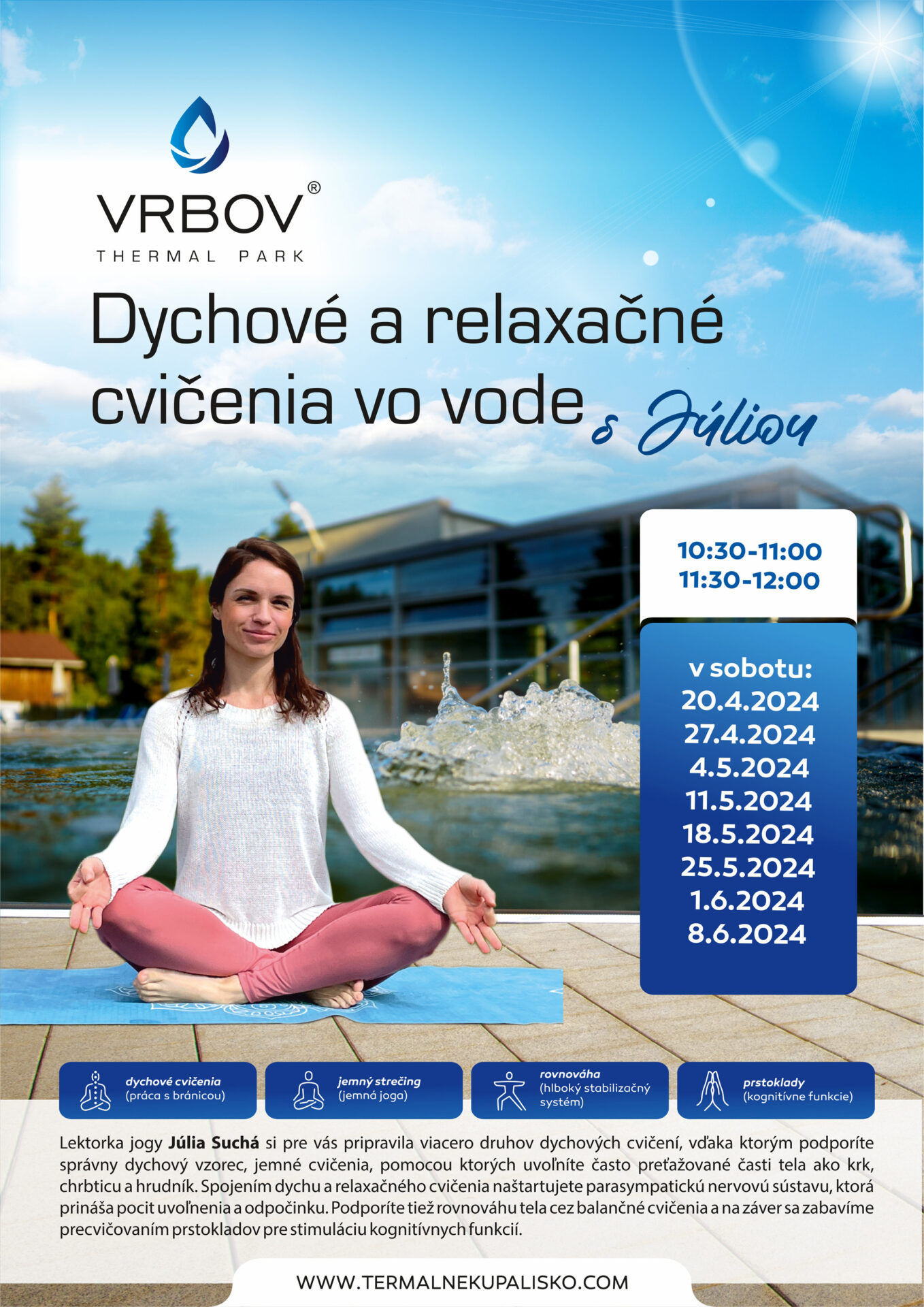 Dychové a relaxačné cvičenia vo vode