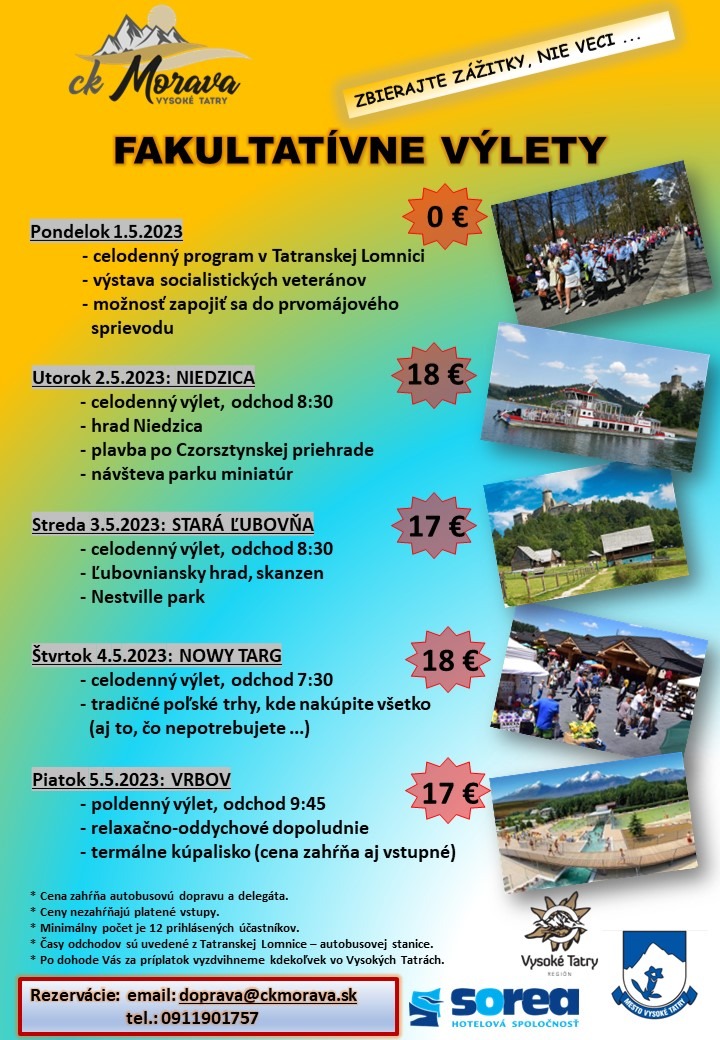 Fakultatívny výlet – VRBOV