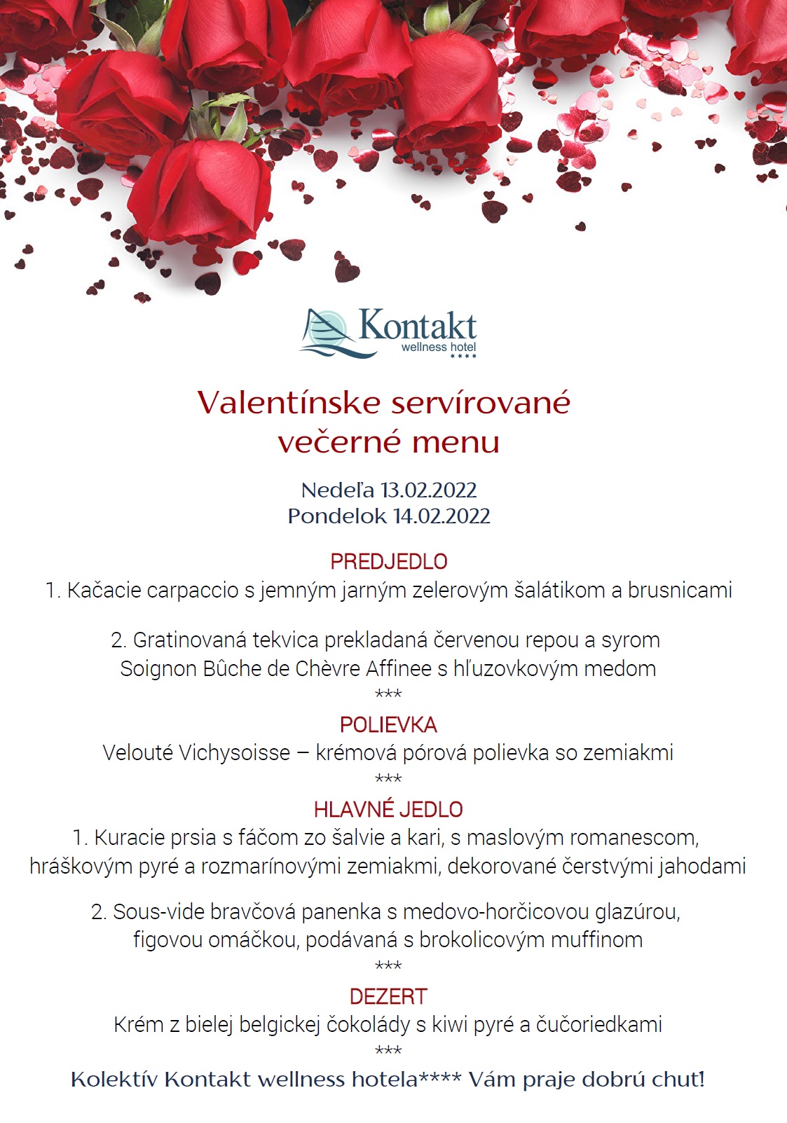 Valentín v Kontakt Wellness hoteli