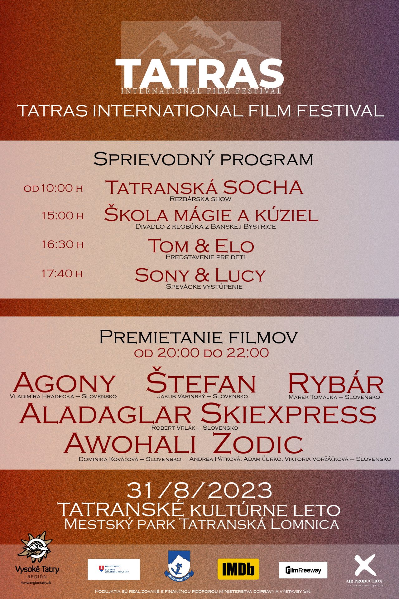 Tatranské kultúrne leto – Tatranské letné kino – TATRAS INTERNATIONAL FILM FESTIVAL