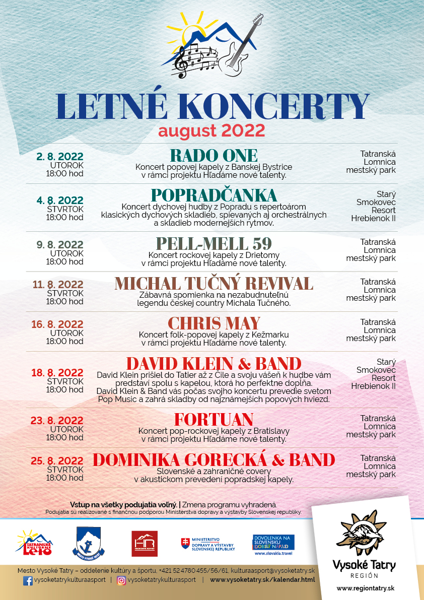 Letné koncerty Tatranského kultúrneho leta – DOMINIKA GORECKÁ & BAND
