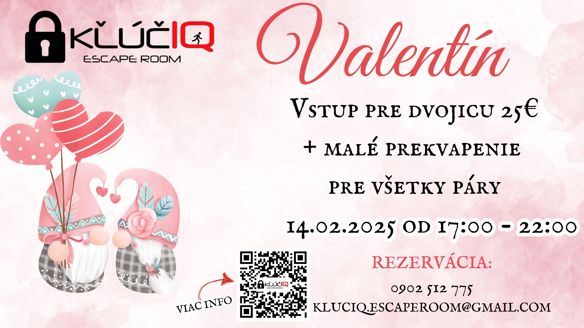 KľúčIQ Escape Room – Valentínska akcia