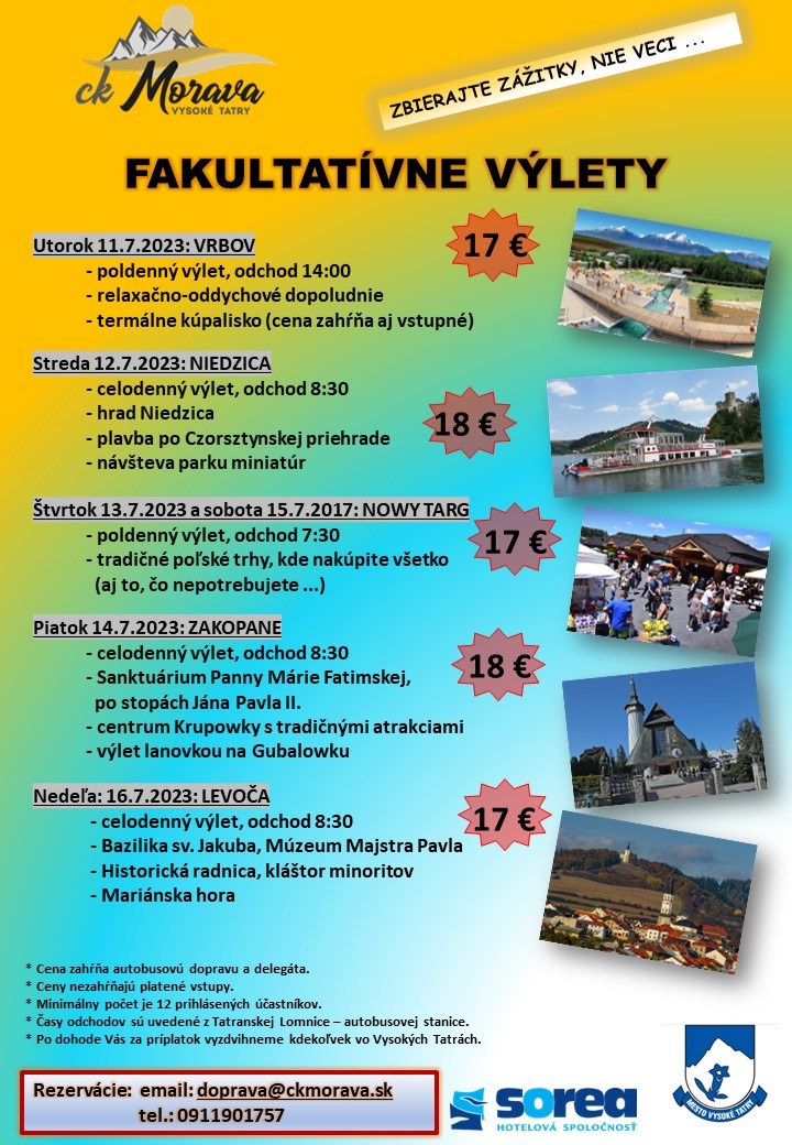 Fakultatívne výlety – Nowy Targ