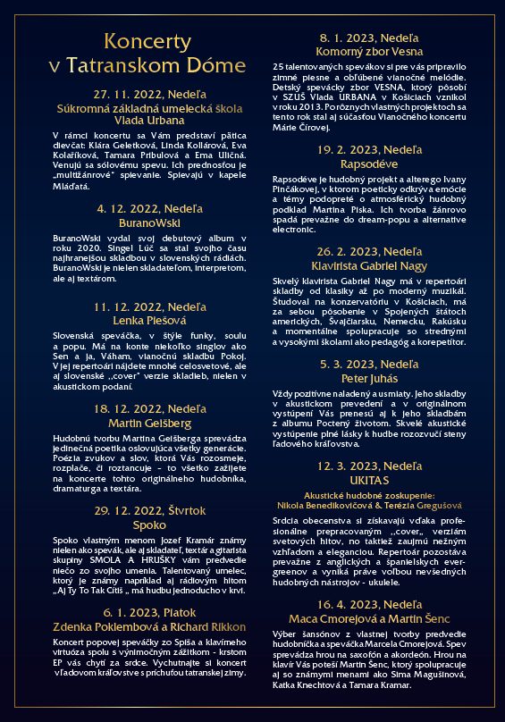 Koncert v Tatranskom Dóme – Maca Cmorejová a Martin Šenc