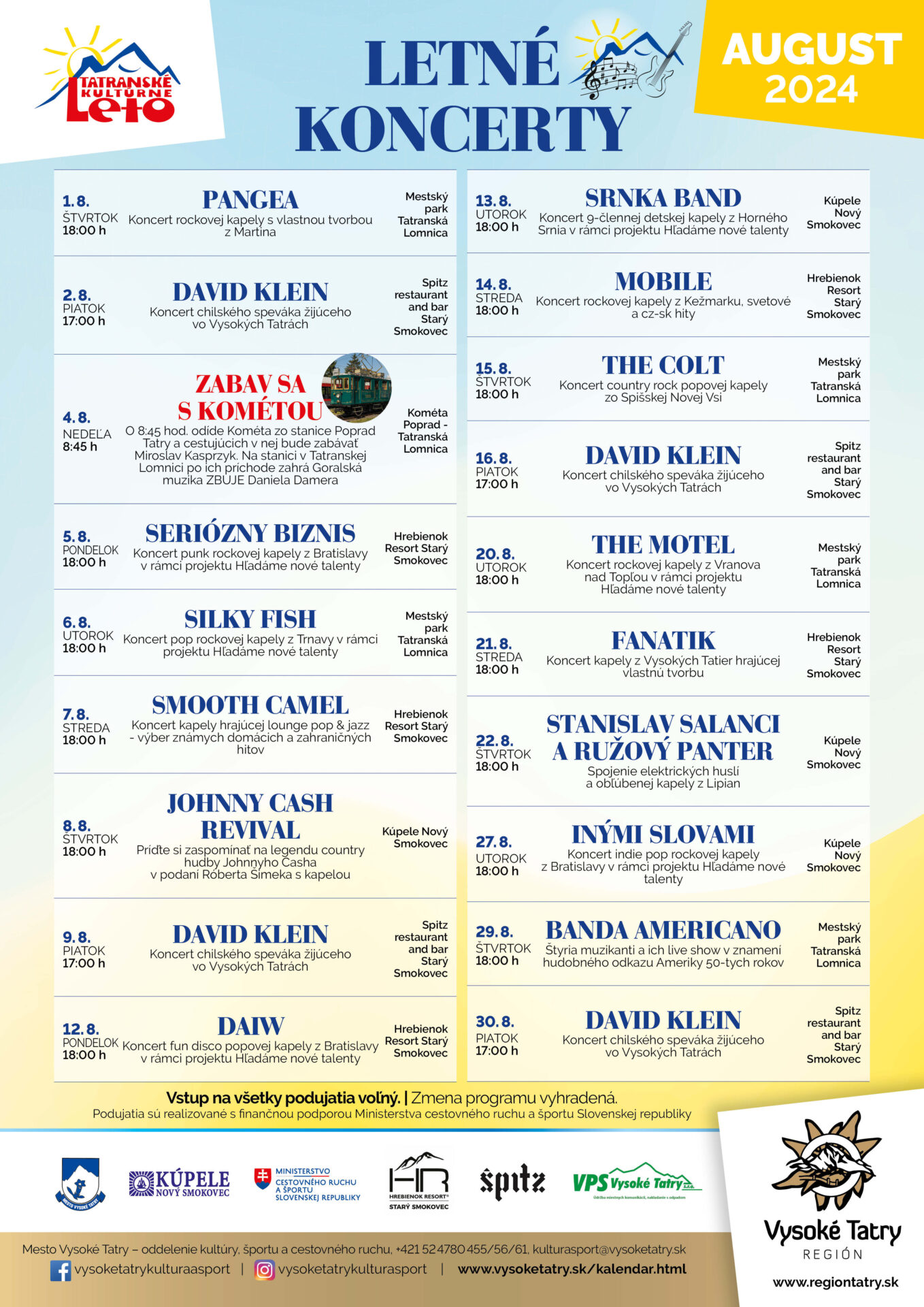 Letné koncerty Tatranského kultúrneho leta – SILKY FISH