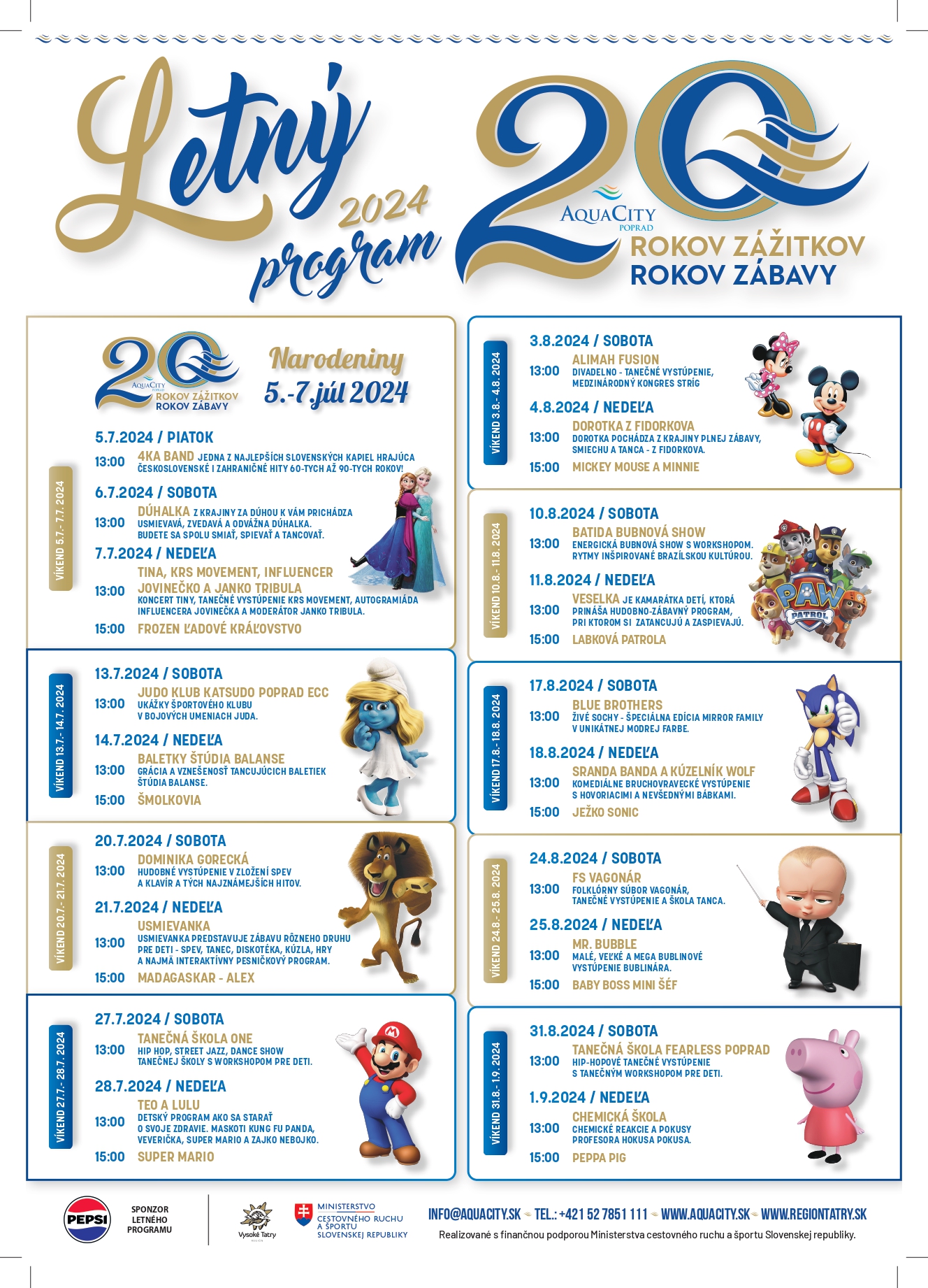 Letný program v Aquacity Poprad