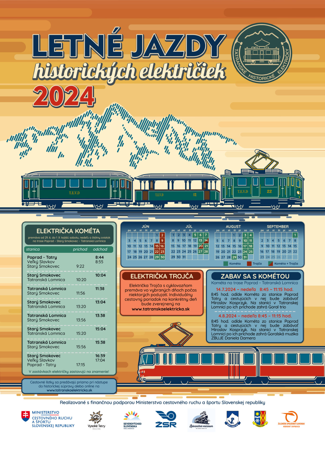 Letné jazdy  historických električiek 2024 – KOMÉTA