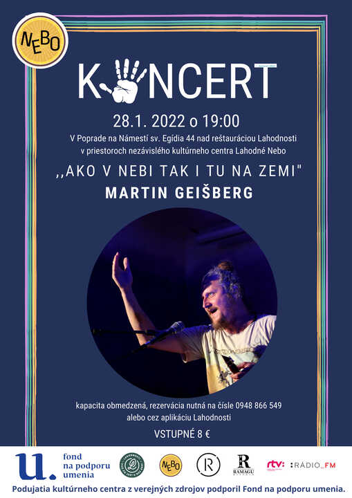 Koncert Martin Geišberg – „Ako v nebi, tak i tu na Zemi“