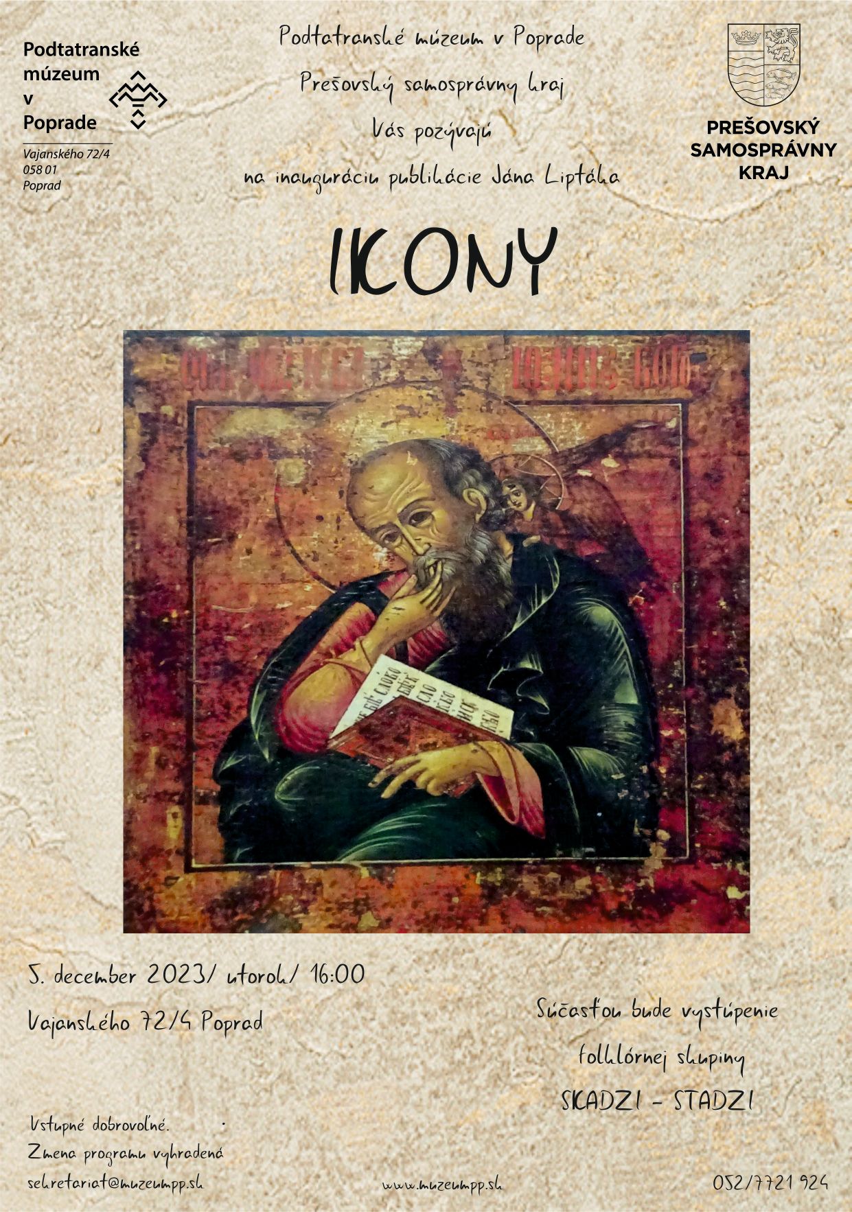 Inaugurácia a uvedenie do života knihy Michala Liptáka – „Ikony“.