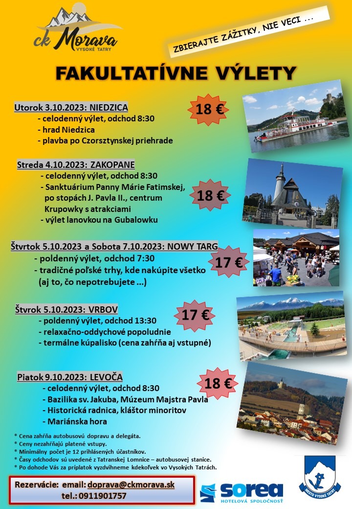 Fakultatívny výlet – VRBOV