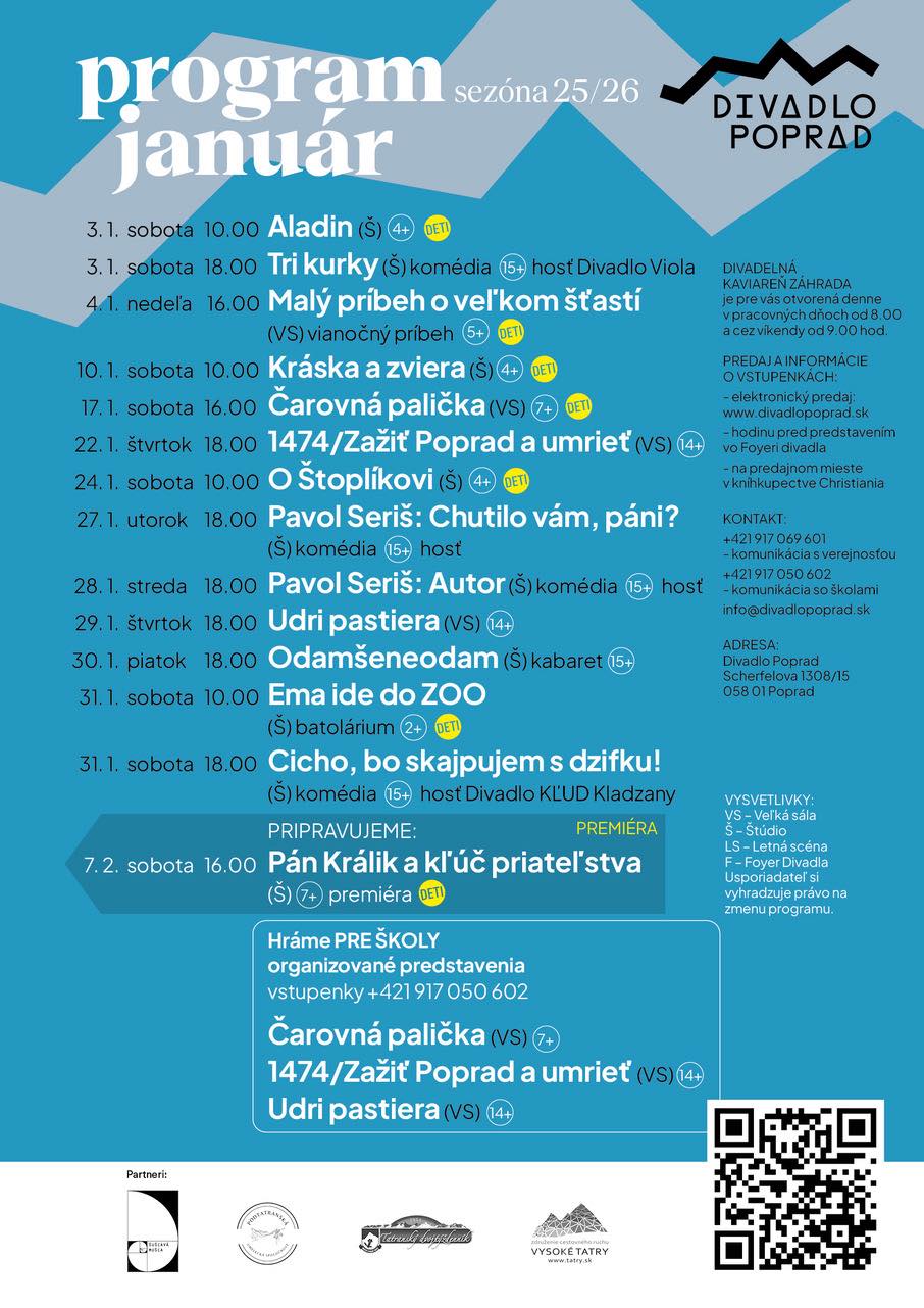 Divadlo Poprad program január 2026