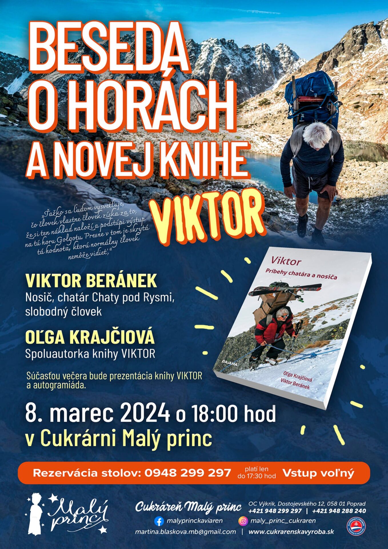 Beseda o knihách a novej knihe Viktor