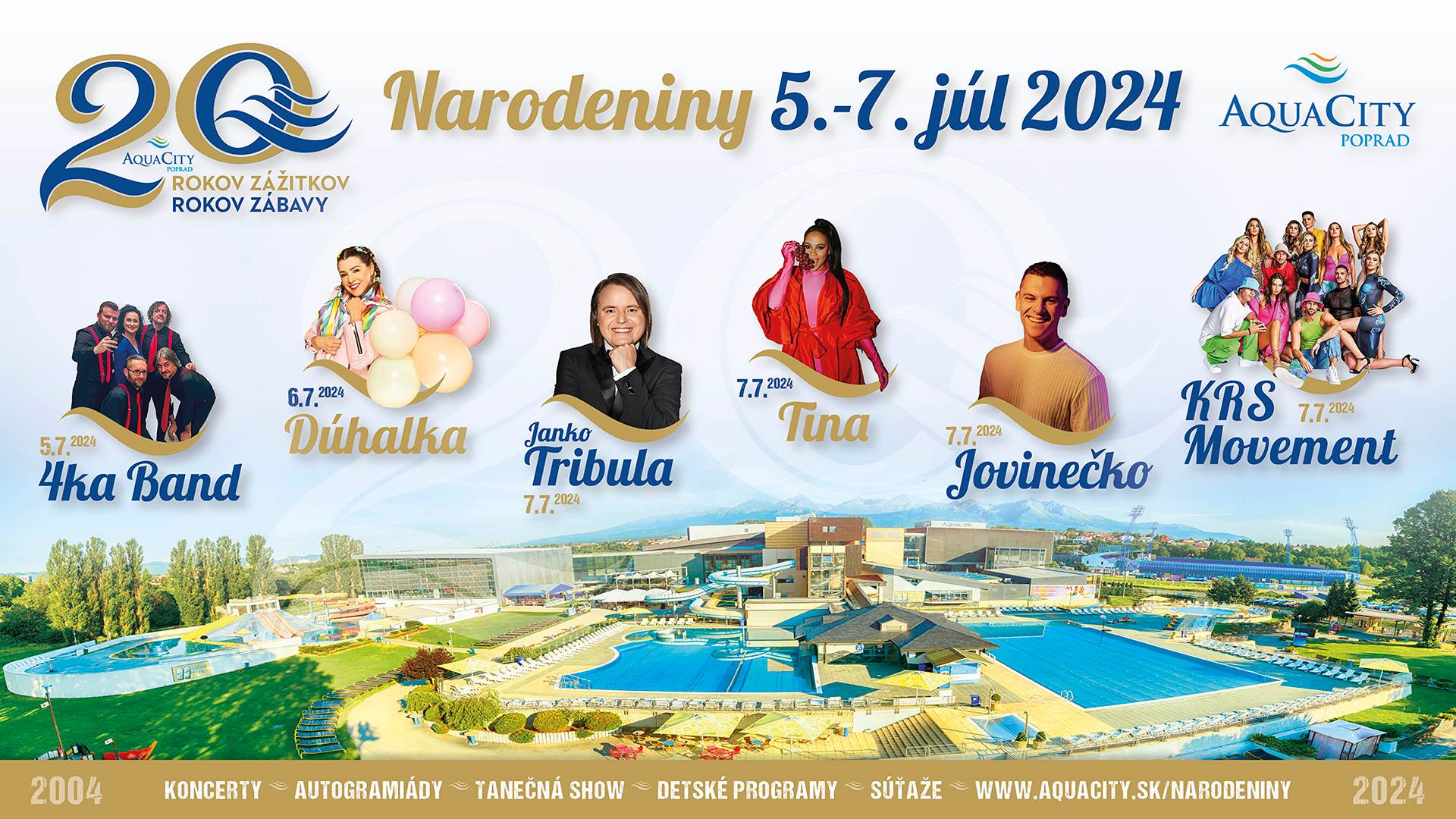 20. narodeniny v Aquacity Poprad