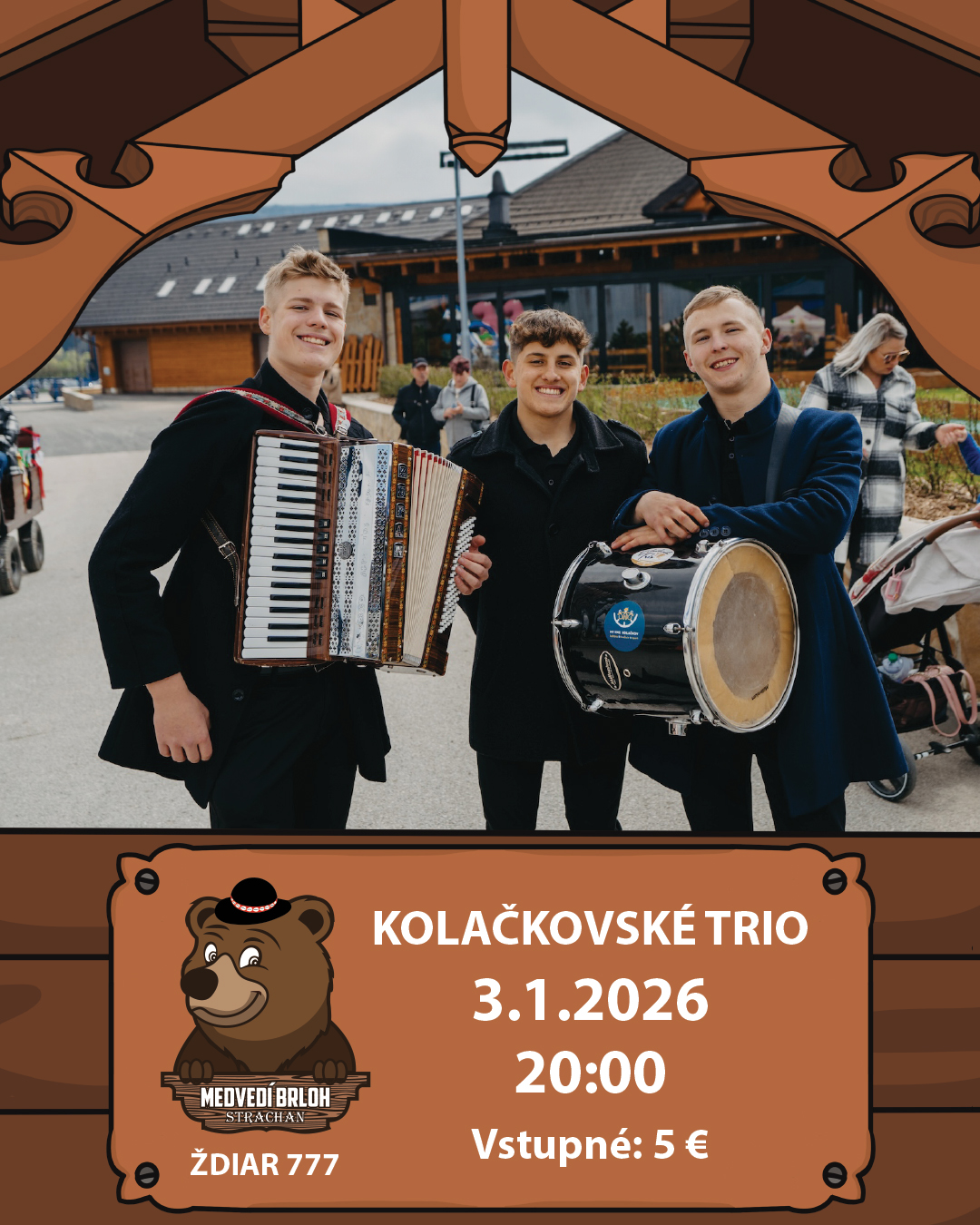 Veselica s Kolačkovské Trio v Medveďom brlohu