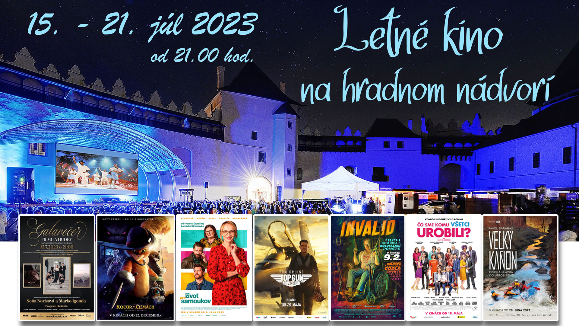 Letné kino na hradnom nádvorí – Kocúr v čižmách