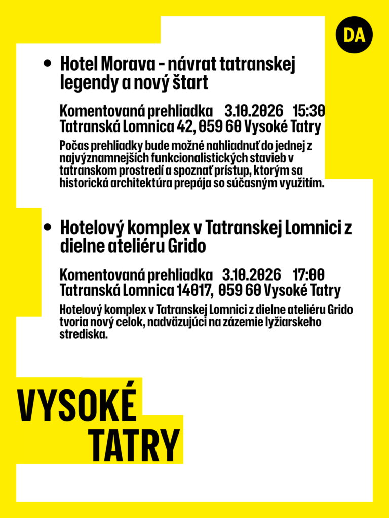 Dni architektúry PSK – Vysoké Tatry