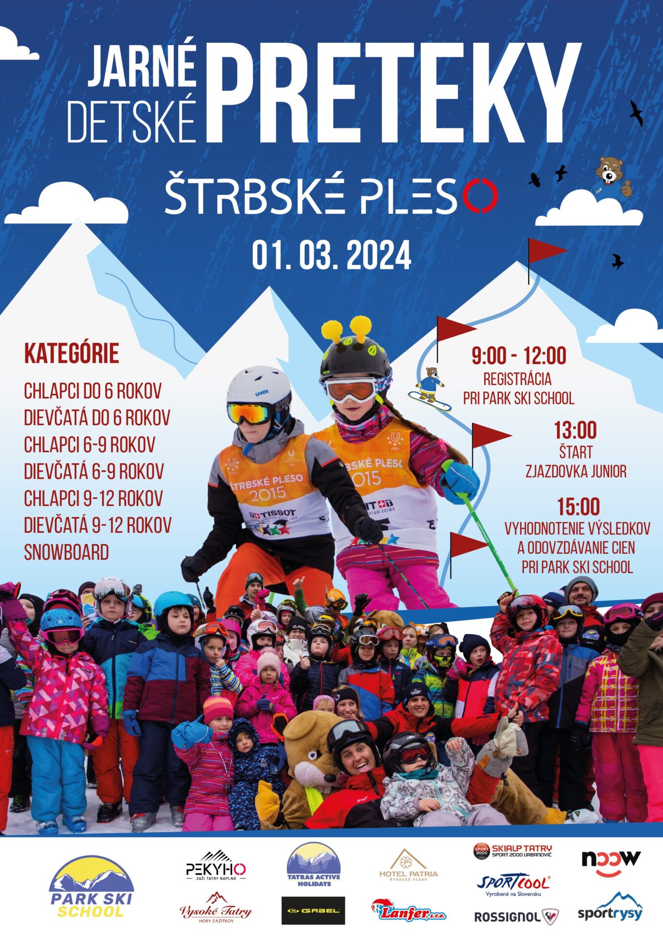 Detské jarné preteky v zjazdovom lyžovaní a snowboardingu