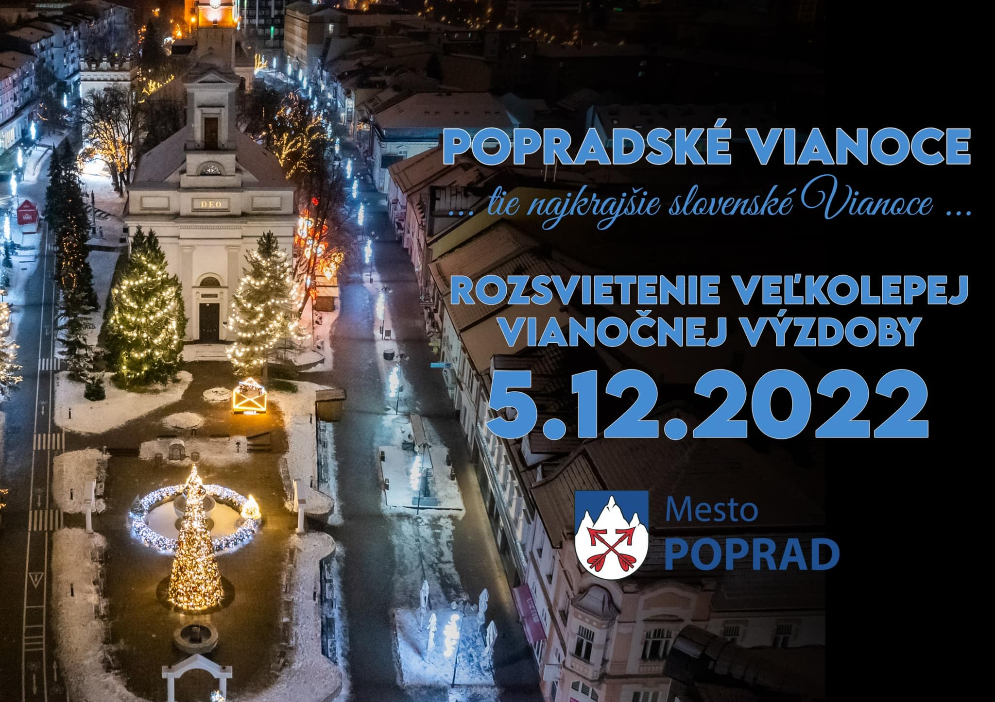 Rozsvietenie vianočnej výzdoby v Poprade