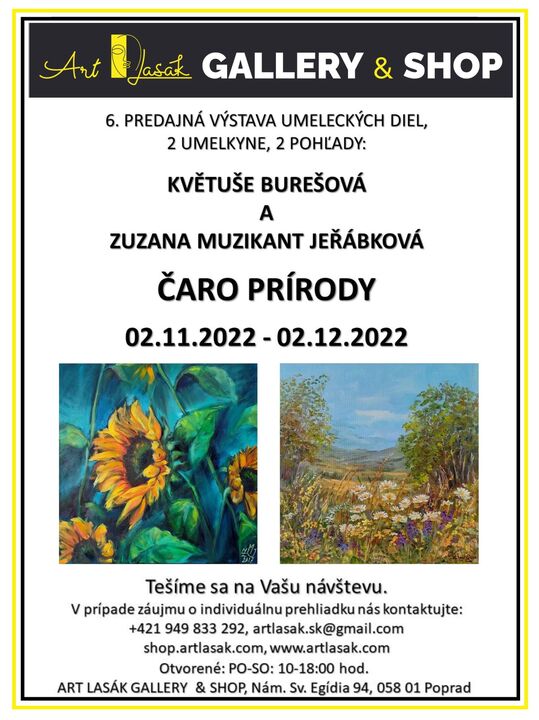 Výstava Květuše Burešová a Zuzana Muzikant Jeřábková Čaro prírody